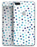 Blue Watercolor Dots over White - Skin-kit for the iPhone 8 or 8 Plus