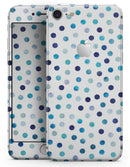 Blue Watercolor Dots over White - Skin-kit for the iPhone 8 or 8 Plus