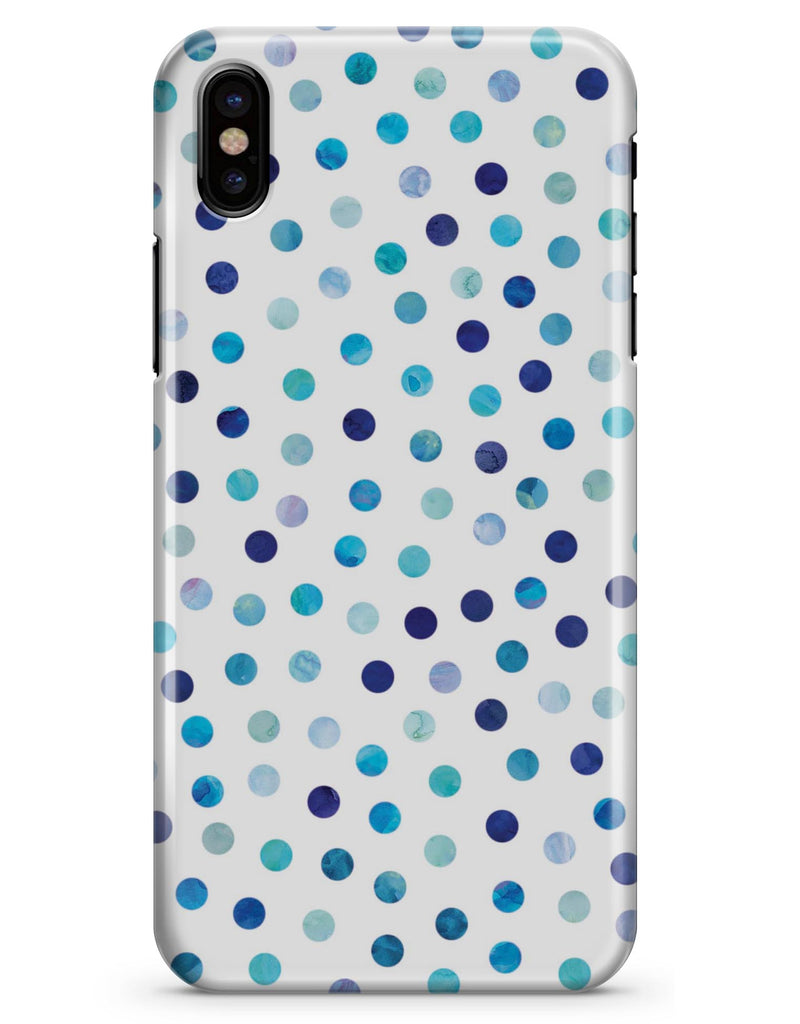 Blue Watercolor Dots over White - iPhone X Clipit Case