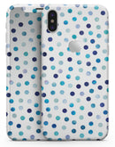 Blue Watercolor Dots over White - iPhone X Skin-Kit
