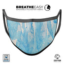 Blue Watercolor Drizzle - Made in USA Mouth Cover Unisex Anti-Dust Cotton Blend Reusable & Washable Face Mask with Adjustable Sizing for Adult or Child
