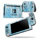 Blue Watercolor Drizzle - Skin Wrap Decal for Nintendo Switch Lite Console & Dock - 3DS XL - 2DS - Pro - DSi - Wii - Joy-Con Gaming Controller