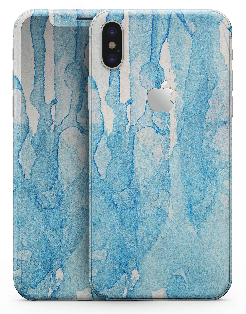 Blue Watercolor Drizzle - iPhone X Skin-Kit