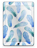 Blue Watercolor Feather Pattern - iPad Pro 97 - View 6.jpg