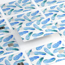 Blue Watercolor Feather Pattern - Premium Protective Decal Skin-Kit for the Apple Credit Card