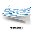Blue Watercolor Feather Pattern - Premium Protective Decal Skin-Kit for the Apple Credit Card