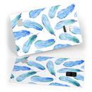 Blue Watercolor Feather Pattern - Premium Protective Decal Skin-Kit for the Apple Credit Card