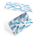 Blue Watercolor Feather Pattern - Premium Protective Decal Skin-Kit for the Apple Credit Card