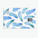 Blue Watercolor Feather Pattern - Premium Protective Decal Skin-Kit for the Apple Credit Card