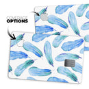 Blue Watercolor Feather Pattern - Premium Protective Decal Skin-Kit for the Apple Credit Card