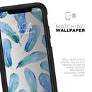 Blue Watercolor Feather Pattern - Skin Kit for the iPhone OtterBox Cases