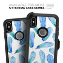 Blue Watercolor Feather Pattern - Skin Kit for the iPhone OtterBox Cases
