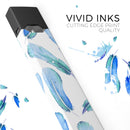 Blue Watercolor Feather Pattern - Premium Decal Protective Skin-Wrap Sticker compatible with the Juul Labs vaping device
