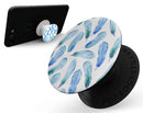 Blue Watercolor Feather Pattern - Skin Kit for PopSockets and other Smartphone Extendable Grips & Stands