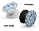 Blue Watercolor Feather Pattern - Skin Kit for PopSockets and other Smartphone Extendable Grips & Stands