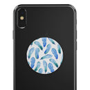Blue Watercolor Feather Pattern - Skin Kit for PopSockets and other Smartphone Extendable Grips & Stands