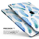 Blue Watercolor Feather Pattern - Full Body Skin Decal for the Apple iPad Pro 12.9", 11", 10.5", 9.7", Air or Mini (All Models Available)