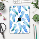Blue Watercolor Feather Pattern - Full Body Skin Decal for the Apple iPad Pro 12.9", 11", 10.5", 9.7", Air or Mini (All Models Available)