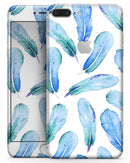 Blue Watercolor Feather Pattern - Skin-kit for the iPhone 8 or 8 Plus
