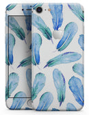 Blue Watercolor Feather Pattern - Skin-kit for the iPhone 8 or 8 Plus