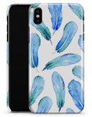 Blue Watercolor Feather Pattern - iPhone X Clipit Case