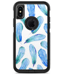 Blue Watercolor Feather Pattern - iPhone X OtterBox Case & Skin Kits