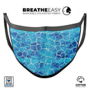 Blue Watercolor Giraffe Pattern - Made in USA Mouth Cover Unisex Anti-Dust Cotton Blend Reusable & Washable Face Mask with Adjustable Sizing for Adult or Child