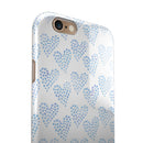 Blue Watercolor Hearts Pattern iPhone 6/6s or 6/6s Plus 2-Piece Hybrid INK-Fuzed Case