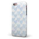 Blue Watercolor Hearts Pattern iPhone 6/6s or 6/6s Plus 2-Piece Hybrid INK-Fuzed Case