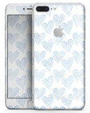 Blue Watercolor Hearts Pattern - Skin-kit for the iPhone 8 or 8 Plus