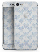 Blue Watercolor Hearts Pattern - Skin-kit for the iPhone 8 or 8 Plus