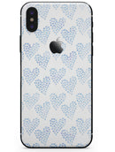 Blue Watercolor Hearts Pattern - iPhone X Skin-Kit