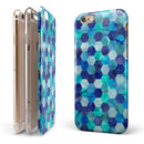 Blue Watercolor Hexagon Pattern iPhone 6/6s or 6/6s Plus 2-Piece Hybrid INK-Fuzed Case