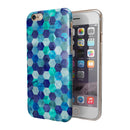 Blue Watercolor Hexagon Pattern iPhone 6/6s or 6/6s Plus 2-Piece Hybrid INK-Fuzed Case
