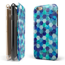 Blue Watercolor Hexagon Pattern iPhone 6/6s or 6/6s Plus 2-Piece Hybrid INK-Fuzed Case