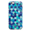Blue Watercolor Hexagon Pattern iPhone 6/6s or 6/6s Plus 2-Piece Hybrid INK-Fuzed Case