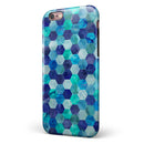 Blue Watercolor Hexagon Pattern iPhone 6/6s or 6/6s Plus 2-Piece Hybrid INK-Fuzed Case