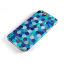 Blue Watercolor Hexagon Pattern iPhone 6/6s or 6/6s Plus 2-Piece Hybrid INK-Fuzed Case