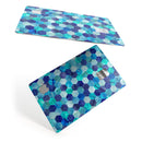 Blue Watercolor Hexagon Pattern - Premium Protective Decal Skin-Kit for the Apple Credit Card