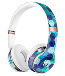 Blue Watercolor Hexagon Pattern Full-Body Skin Kit for the Beats by Dre Solo 3 Wireless Headphones