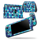Blue Watercolor Hexagon Pattern - Skin Wrap Decal for Nintendo Switch Lite Console & Dock - 3DS XL - 2DS - Pro - DSi - Wii - Joy-Con Gaming Controller