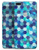 Blue Watercolor Hexagon Pattern - Skin-kit for the iPhone 8 or 8 Plus
