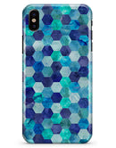 Blue Watercolor Hexagon Pattern - iPhone X Clipit Case