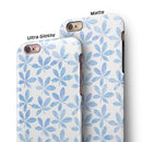 Blue Watercolor Leaves iPhone 6/6s or 6/6s Plus 2-Piece Hybrid INK-Fuzed Case