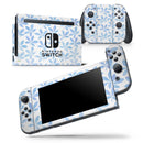 Blue Watercolor Leaves - Skin Wrap Decal for Nintendo Switch Lite Console & Dock - 3DS XL - 2DS - Pro - DSi - Wii - Joy-Con Gaming Controller