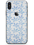 Blue Watercolor Leaves - iPhone X Skin-Kit