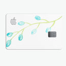 Blue Watercolor Olive Branch - Premium Protective Decal Skin-Kit for the Apple Credit Card