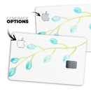 Blue Watercolor Olive Branch - Premium Protective Decal Skin-Kit for the Apple Credit Card