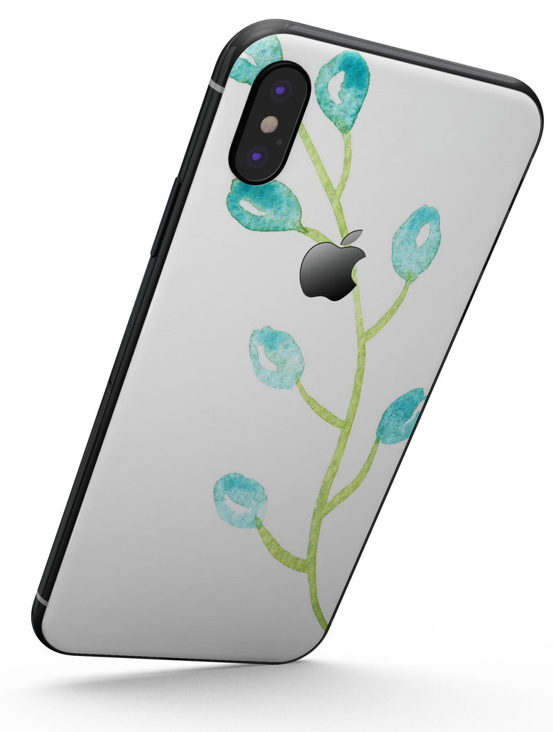 Blue Watercolor Olive Branch - iPhone X Skin-Kit
