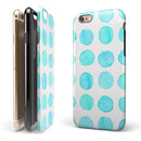 Blue Watercolor Polka Dots iPhone 6/6s or 6/6s Plus 2-Piece Hybrid INK-Fuzed Case